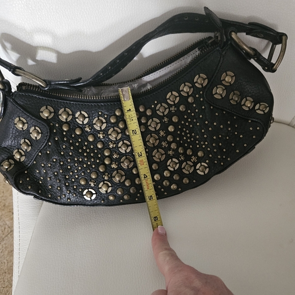 Cole Haan purse black stud leather Harley Davidson - Picture 16 of 17